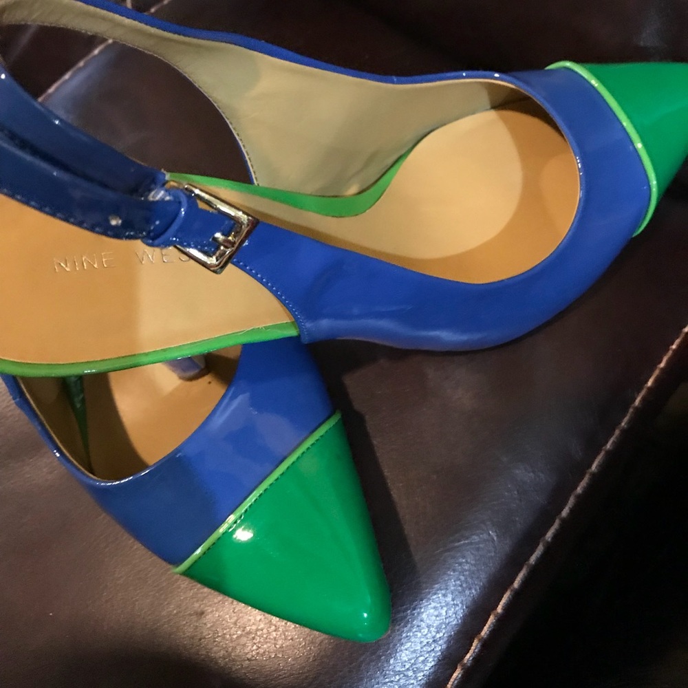 Blue and Green Nine West Ankle Strap Sandal!